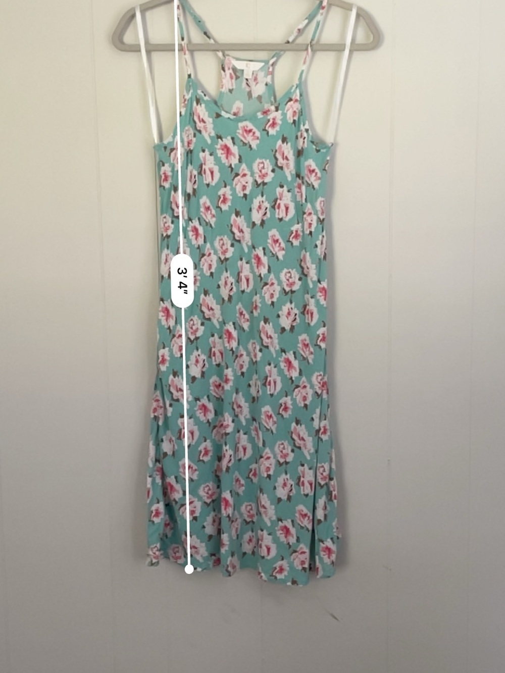 Charming Charlie Floral midi Dress Women’s Small S Aqua Turquoise Pink White - Picture 11 of 12